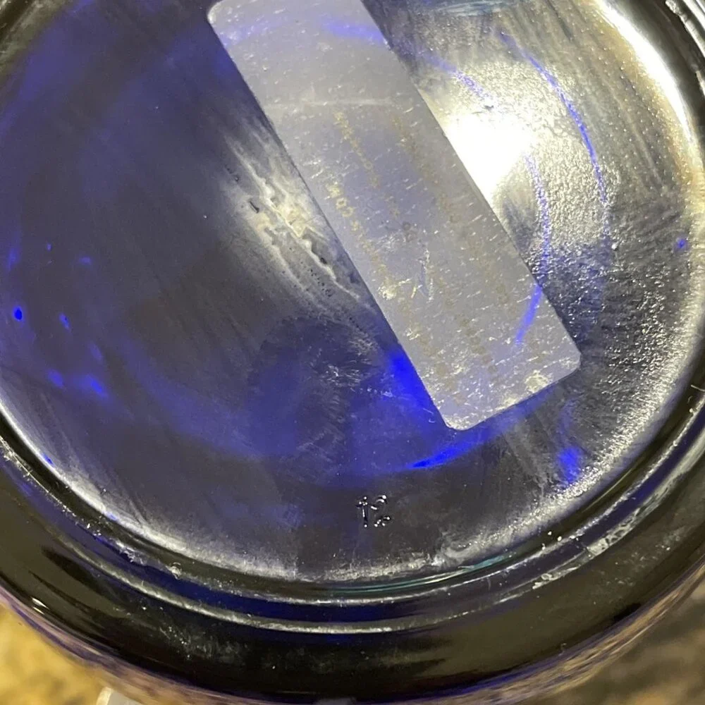 Hand Cast USA Pewter Plaque - Cobalt Blue Glass Cup Made In France Del Mar Horse